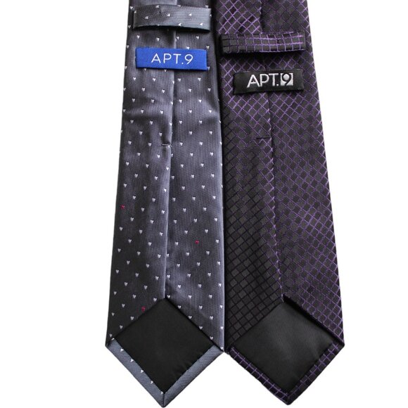 TIE SALE! Apt. 9 Pair / Lot / 2 TIes Neckties Purple / Blue / Great Patterns - Picture 2 of 6